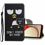 For Samsung Galaxy A22 4G Colored Drawing Pattern Flip Leather Case(Penguin)