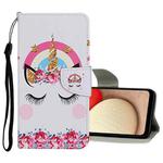 For Samsung Galaxy S21 FE 5G Colored Drawing Pattern Flip Leather Case(Crown Unicorn)