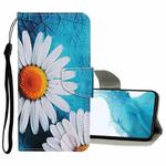 For Samsung Galaxy S22 5G Colored Drawing Pattern Flip Leather Case(Chrysanthemum)