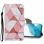 For Samsung Galaxy S22+ 5G Colored Drawing Pattern Flip Leather Case(Marble)