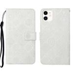 For iPhone 13 Ethnic Style Embossed Pattern Leather Phone Case(White)