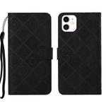 For iPhone 13 mini Ethnic Style Embossed Pattern Leather Phone Case (Black)