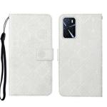 For OPPO A16 Ethnic Style Embossed Pattern Leather Phone Case(White)