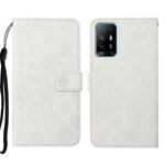 For OPPO A94 5G Ethnic Style Embossed Pattern Leather Phone Case(White)