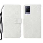 For vivo V21 Ethnic Style Embossed Pattern Leather Phone Case(White)