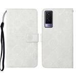 For vivo V21e 5G Ethnic Style Embossed Pattern Leather Phone Case(White)