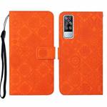 For vivo Y51 2020 Ethnic Style Embossed Pattern Leather Phone Case(Orange)