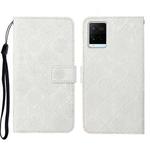 For vivo Y21 Ethnic Style Embossed Pattern Leather Phone Case(White)