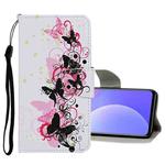For Xiaomi Redmi Note 11 China Colored Drawing Pattern Flip Leather Case(Four Butterflies)