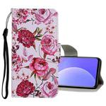 For Xiaomi Redmi Note 10 4G Colored Drawing Pattern Flip Leather Case(Peony)