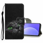 For Xiaomi Mi 10T / 10T Pro 5G Colored Drawing Pattern Flip Leather Case(Black Cat)
