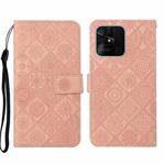For Xiaomi Redmi 10C Ethnic Style Embossed Pattern Leather Phone Case(Pink)
