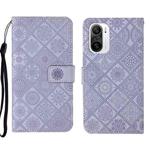 For Xiaomi Redmi K40 Ethnic Style Embossed Pattern Leather Phone Case(Purple)