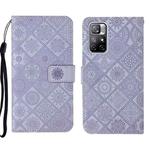 For Xiaomi Redmi Note 11 Ethnic Style Embossed Pattern Leather Phone Case(Purple)