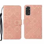 For Xiaomi Redmi Note 11 4G Global Ethnic Style Embossed Pattern Leather Phone Case(Pink)