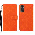 For Xiaomi Redmi Note 11 4G Global Ethnic Style Embossed Pattern Leather Phone Case(Orange)