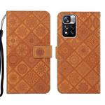 For Xiaomi Redmi Note 11 Pro Ethnic Style Embossed Pattern Leather Phone Case(Brown)