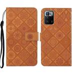 For Xiaomi Redmi Note 10 Pro 5G Ethnic Style Embossed Pattern Leather Phone Case(Brown)