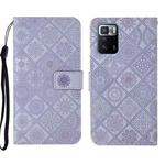 For Xiaomi Redmi Note 10 Pro 5G Ethnic Style Embossed Pattern Leather Phone Case(Purple)