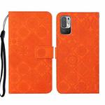 For Xiaomi Redmi Note 10 5G Ethnic Style Embossed Pattern Leather Phone Case(Orange)