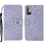 For Xiaomi Redmi Note 10 5G Ethnic Style Embossed Pattern Leather Phone Case(Purple)