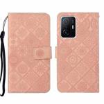 For Xiaomi Mi 11T Ethnic Style Embossed Pattern Leather Phone Case(Pink)