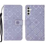 For Samsung Galaxy A13 5G Ethnic Style Embossed Pattern Leather Phone Case(Purple)