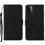 For Samsung Galaxy A22 5G Ethnic Style Embossed Pattern Leather Phone Case(Black)