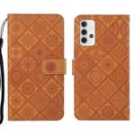 For Samsung Galaxy A32 4G Ethnic Style Embossed Pattern Leather Phone Case(Brown)