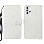 For Samsung Galaxy A32 4G Ethnic Style Embossed Pattern Leather Phone Case(White)