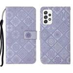 For Samsung Galaxy A53 Ethnic Style Embossed Pattern Leather Phone Case(Purple)