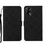 For OPPO A74 4G Ethnic Style Embossed Pattern Leather Phone Case(Black)