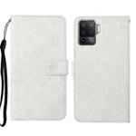 For OPPO A94 4G Ethnic Style Embossed Pattern Leather Phone Case(White)