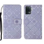 For OPPO A94 4G Ethnic Style Embossed Pattern Leather Phone Case(Purple)