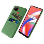 For OPPO Realme C12 Cloth Texture PC + Nylon Phone Case with Dual Card Slots(Green)