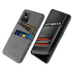 For OPPO Realme GT Neo3 Cloth Texture PC + Nylon Phone Case with Dual Card Slots(Grey)