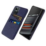 For OPPO Realme GT Neo3 Cloth Texture PC + Nylon Phone Case with Dual Card Slots(Blue)