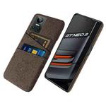 For OPPO Realme GT Neo3 Cloth Texture PC + Nylon Phone Case with Dual Card Slots(Brown)