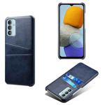 For Samsung Galaxy M23 5G Calf Texture PC + PU Leather Back Cover with Dual Card Slots(Blue)