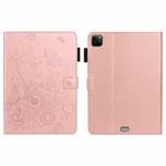 For iPad Pro 11 inch 2020 / 2018 Embossed Butterfly Pattern Smart Leather Tablet Case(Rose Gold)