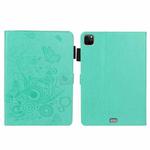 For iPad Pro 11 inch 2020 / 2018 Embossed Butterfly Pattern Smart Leather Tablet Case(Green)