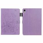 Embossed Butterfly Pattern Smart Leather Tablet Case For iPad mini 6(Purple)
