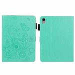 For iPad mini 6 Embossed Butterfly Pattern Smart Leather Tablet Case(Green)