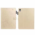 For iPad mini 6 Embossed Butterfly Pattern Smart Leather Tablet Case(Gold)