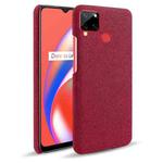 For OPPO Realme C12 Cloth Texture PC + Nylon Back Case(Red)