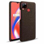 For OPPO Realme C12 Cloth Texture PC + Nylon Back Case(Brown)