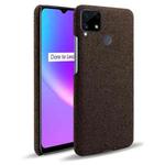 For OPPO Realme C25 Cloth Texture PC + Nylon Back Case(Brown)