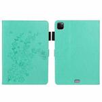 For iPad Pro 11 inch 2020 / 2018 Embossed Plum Bossom Pattern Smart Leather Tablet Case(Green)
