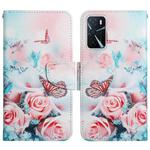 For OPPO A16 Painted Pattern Flip Leather Phone Case(Peony Butterfly)