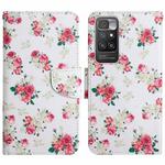 For Xiaomi Redmi 10 Painted Pattern Flip Leather Phone Case(Red Peony)